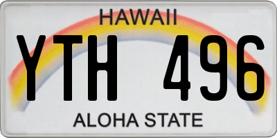 HI license plate YTH496