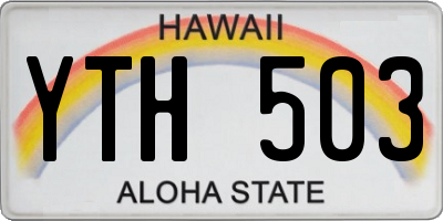 HI license plate YTH503