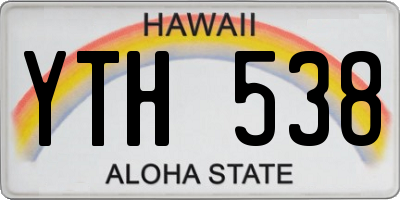 HI license plate YTH538