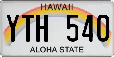 HI license plate YTH540