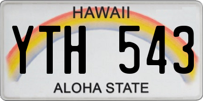 HI license plate YTH543