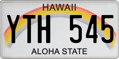 HI license plate YTH545