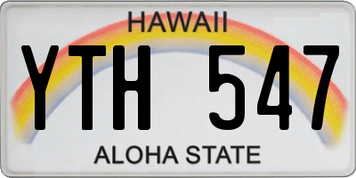 HI license plate YTH547