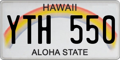 HI license plate YTH550