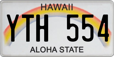 HI license plate YTH554