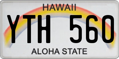 HI license plate YTH560