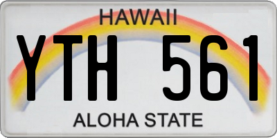 HI license plate YTH561
