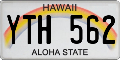HI license plate YTH562
