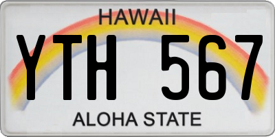 HI license plate YTH567