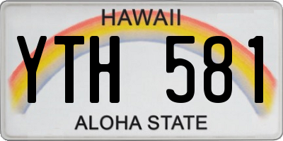 HI license plate YTH581