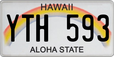 HI license plate YTH593