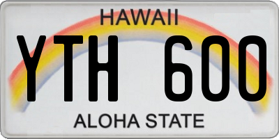 HI license plate YTH600