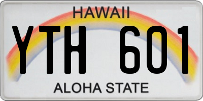 HI license plate YTH601