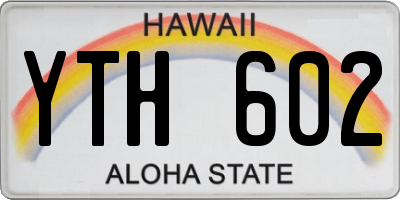 HI license plate YTH602