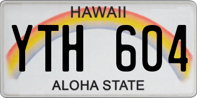 HI license plate YTH604