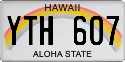 HI license plate YTH607