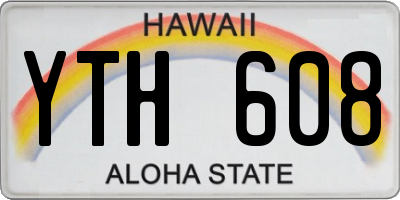 HI license plate YTH608