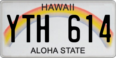 HI license plate YTH614