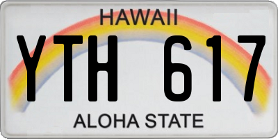 HI license plate YTH617