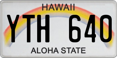 HI license plate YTH640