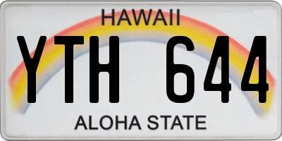 HI license plate YTH644