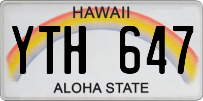 HI license plate YTH647