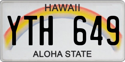 HI license plate YTH649