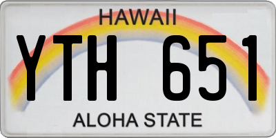 HI license plate YTH651
