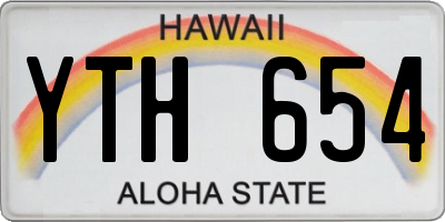 HI license plate YTH654
