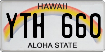 HI license plate YTH660
