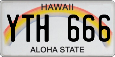 HI license plate YTH666