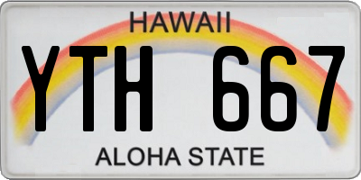 HI license plate YTH667