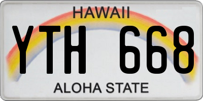 HI license plate YTH668
