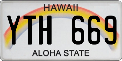 HI license plate YTH669