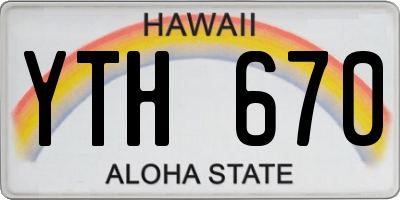 HI license plate YTH670