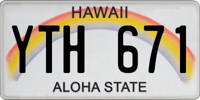 HI license plate YTH671