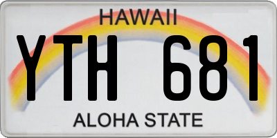 HI license plate YTH681