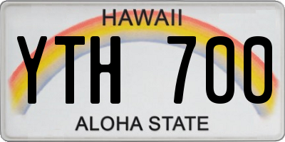 HI license plate YTH700