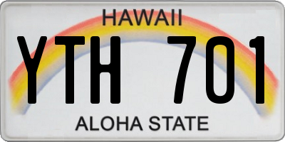HI license plate YTH701