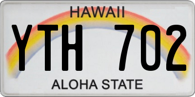 HI license plate YTH702