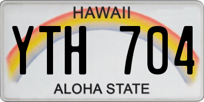 HI license plate YTH704