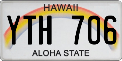 HI license plate YTH706
