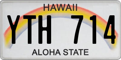 HI license plate YTH714