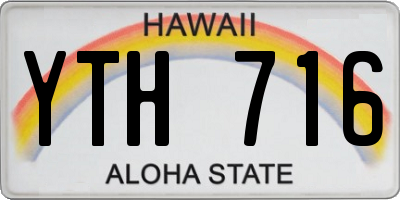 HI license plate YTH716