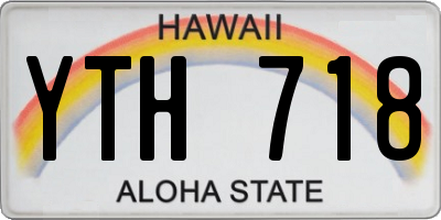 HI license plate YTH718
