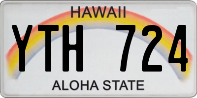 HI license plate YTH724
