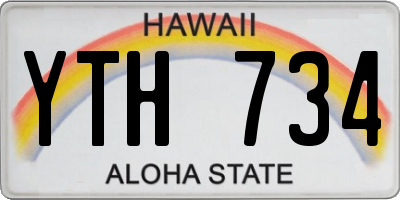 HI license plate YTH734