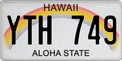 HI license plate YTH749