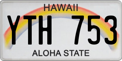 HI license plate YTH753