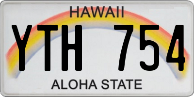 HI license plate YTH754